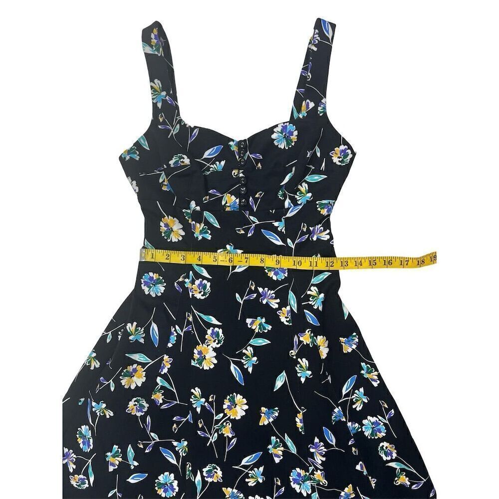 Nicholas Kiki Floral-Print Maxi Dress Black Sleeveless Square Neck Size 0 - Picture 9 of 14